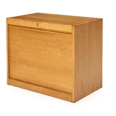 Oak Tambour Door File Cabinet by Hans J. Wegner for Johannes Hansen, 1960s