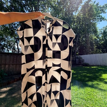 Black abstract shirts dress