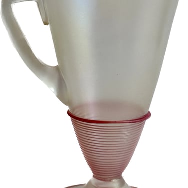 Art Deco Frederick Carder for Stuben Pink Threaded Verre de Soi Iced Tea Glass 