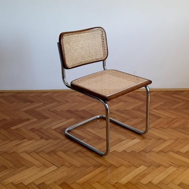 Vintage Cesca B32 Cantilaver Dining Chair by Marcel Breuer for Thonet / Mid Century Rattan Cane Chair / Italy / 1970s 
