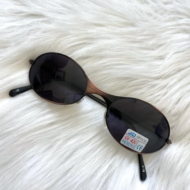 Vintage Y2K Copper Oval Dark Tinted Sunglasses 
