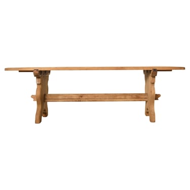 Country French Provincial Bleached Oak Farmhouse Dining Table