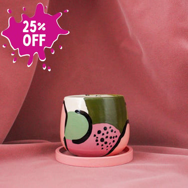 Round Planter Pot | Ceramic | Design- Mega 