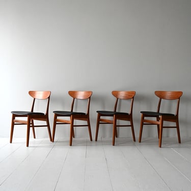 Set of 4 Danish Teak Dining Chairs by Farstrup – 1960s Vintage Mid-Century Modern 