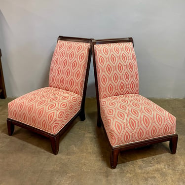Reupholstered Pair of Schnadig Slipper Chairs