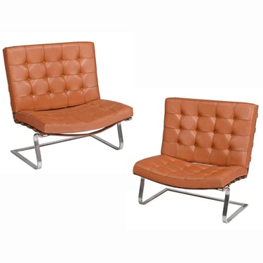 Pair Early Knoll Mies Van Der Rohe/ Lillly Reich Tugendhat Chairs