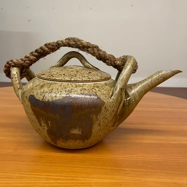 Gil Harrison Studio Pottery Braided Handle Teapot