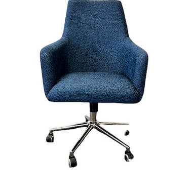 Office Chair Chrome Base Castors Blue Upholstered WDI224-2