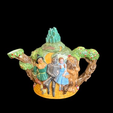 Vintage Porcelain Teapot: The Franklin Mint Follow The Yellow Brick Road Wizard of Oz 