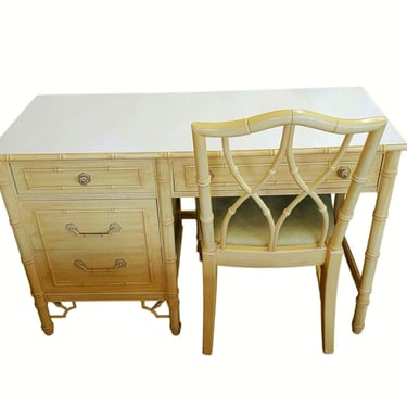 Thomasville Allegro Faux Bamboo Desk & Chair 