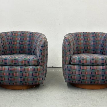 Milo Baughman-style Barrel Back Chair