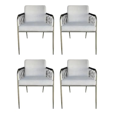 Caracole Modern Woven Remix Dining Chairs Set of 4