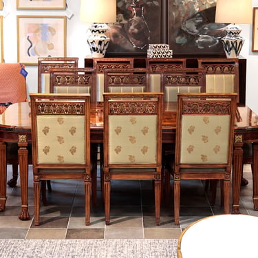 Henredon Grand Provenance Dining Table with 12 Dining Chairs