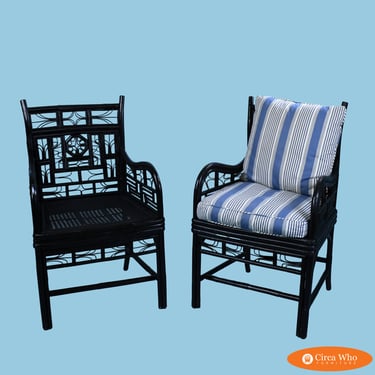 Pair of Brighton Style  Black Chairs