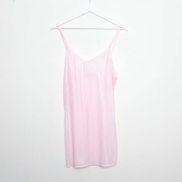 vintage SUMMER women's semi-sheer vintage PINK & white mini 1980s 90s slouchy summer dress -- size medium - FREE shipping U.S.A 
