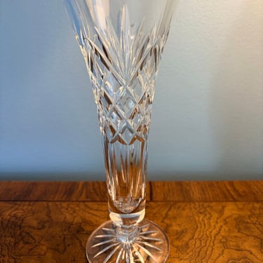 Cut glass slender 10 inch vase