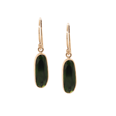 Juicy Green Tourmaline Dangle Earrings