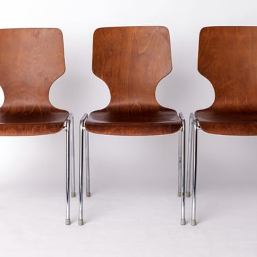 Mid-Century Modern Stacking Chairs by Adam Stegner for Flötotto – Set of 3 