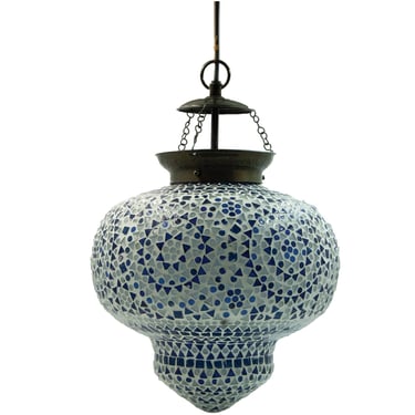 Glass Mosaic & Metal Pendant Lamp