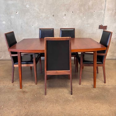 Vintage Mid Century Modern Walnut Dining Table w/5 Chairs