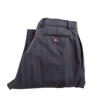 Pinstripe Wool Blend Dress Pants: Daniele Alessandrini, Made in Italy, W33 L33 