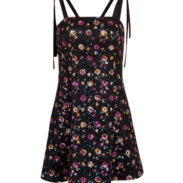Corey Lynn Calter - Multicolor Floral Sequins Sleeveless Mini Dress Sz S