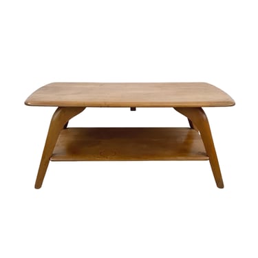 Petite Mid Century Coffee Table, 1950s Waterfall Table, Blonde Wood, Heywood Wakefield Style, MCM 