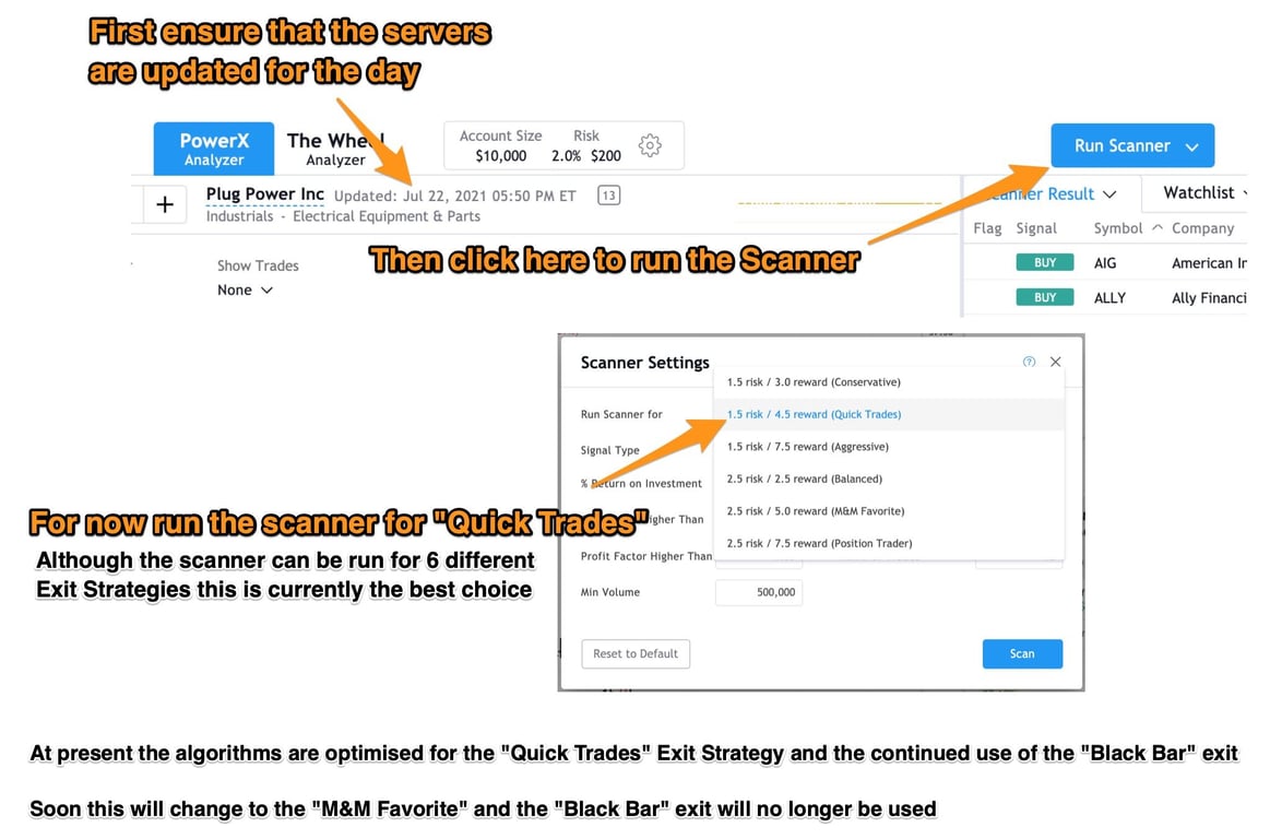 8. Scanner Settings PowerX Optimizer