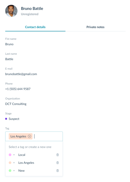 Profi.io client tag in client profile