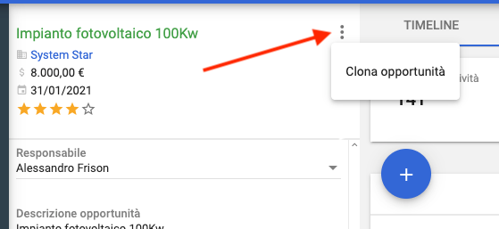 Clonazione di un'opportunità di vendita