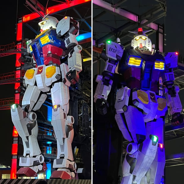 Photo of Life-sized Gundam in Yokohama
