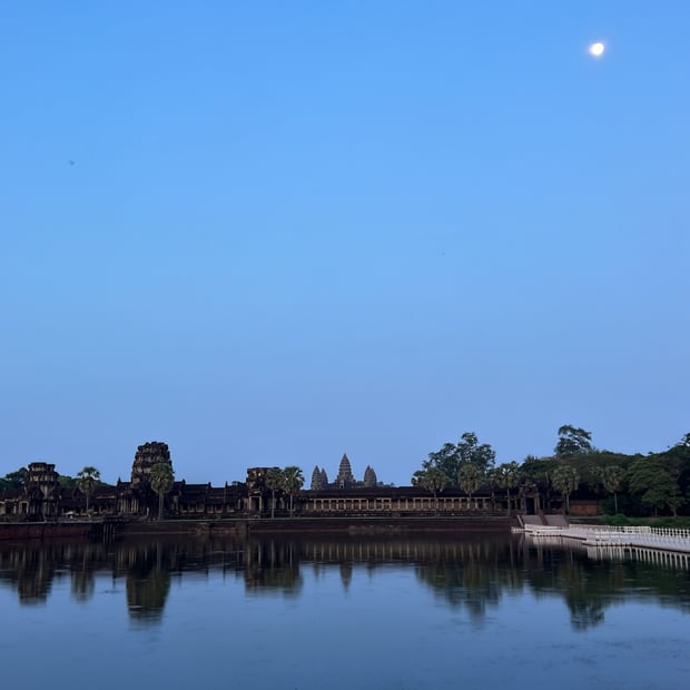 Photo of Angkor Wat at dusk