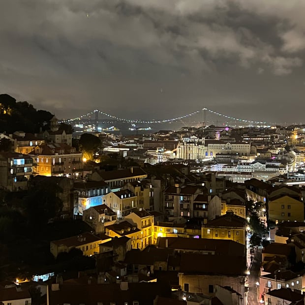 Photo of Nighttime view of Lisbon from Miradouro da Graça