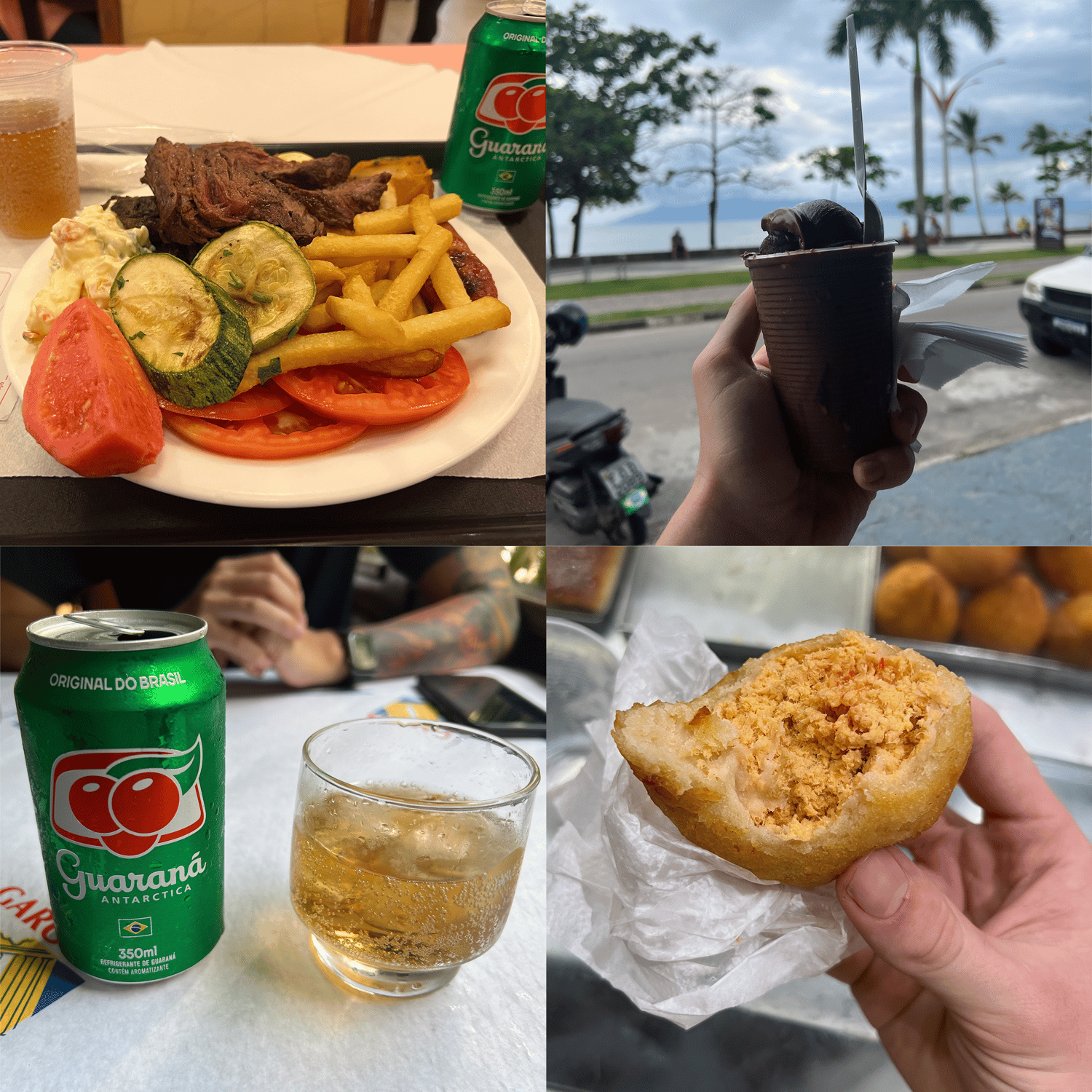 Photo of My favorite Brazilian foods (steak, açaí, Guaraná Antarctica, coxinha)