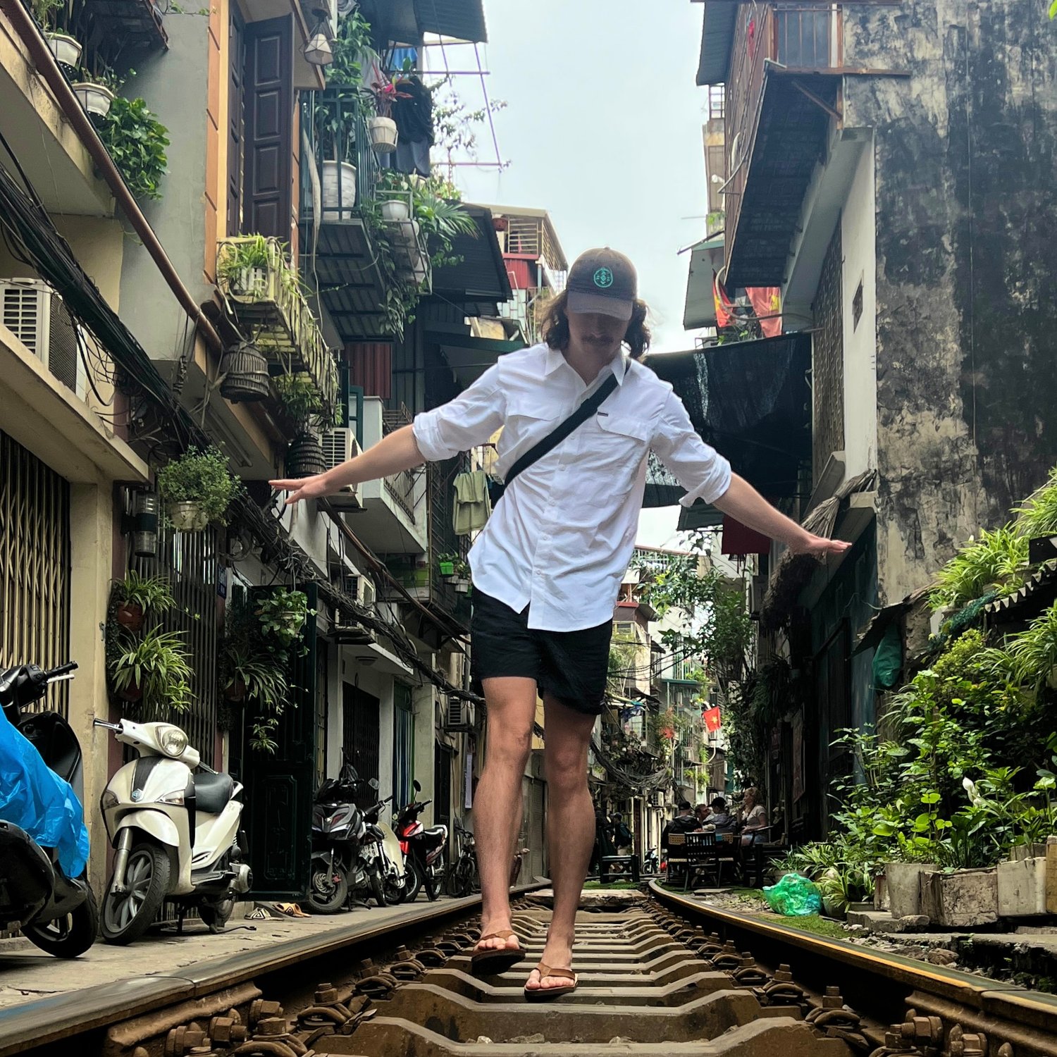 Photo of Balancing on the narrow train tracks