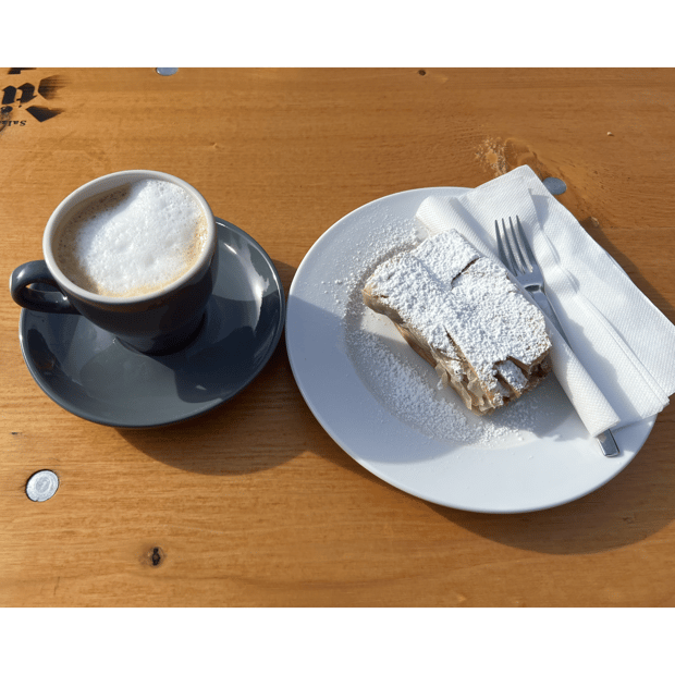 Photo of Apfelstrudel w/ coffee