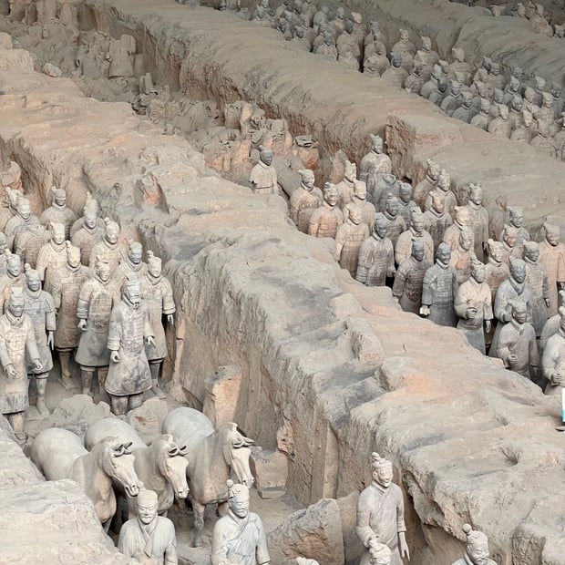 Photo of Terracotta Warriors angled view