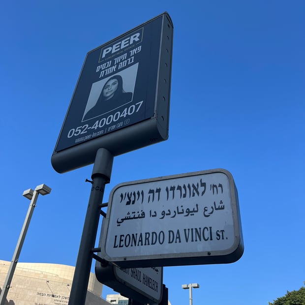 Photo of Trilingual street sign in Tel Aviv