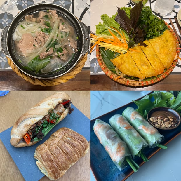 Photo of Vietnamese favorites (phở, bánh xèo, bánh mì, gỏi cuốn)