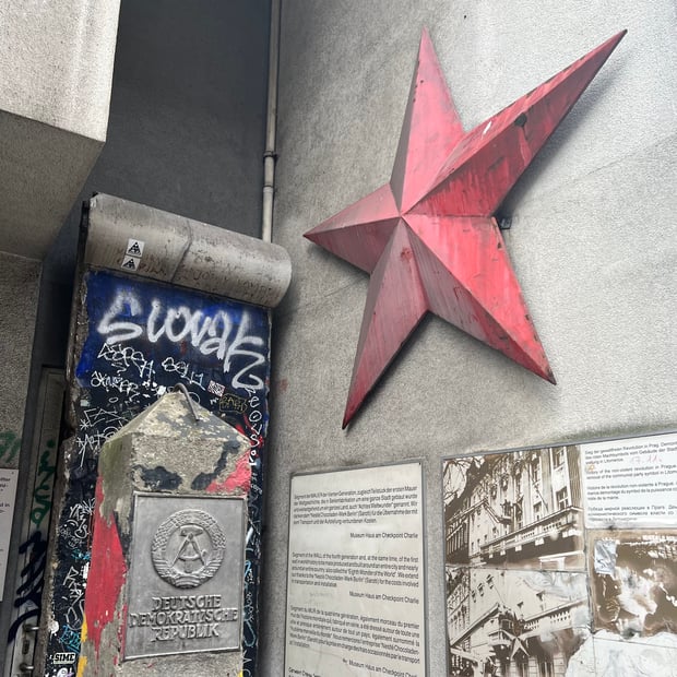 Photo of Red star near Checkpoint Charlie