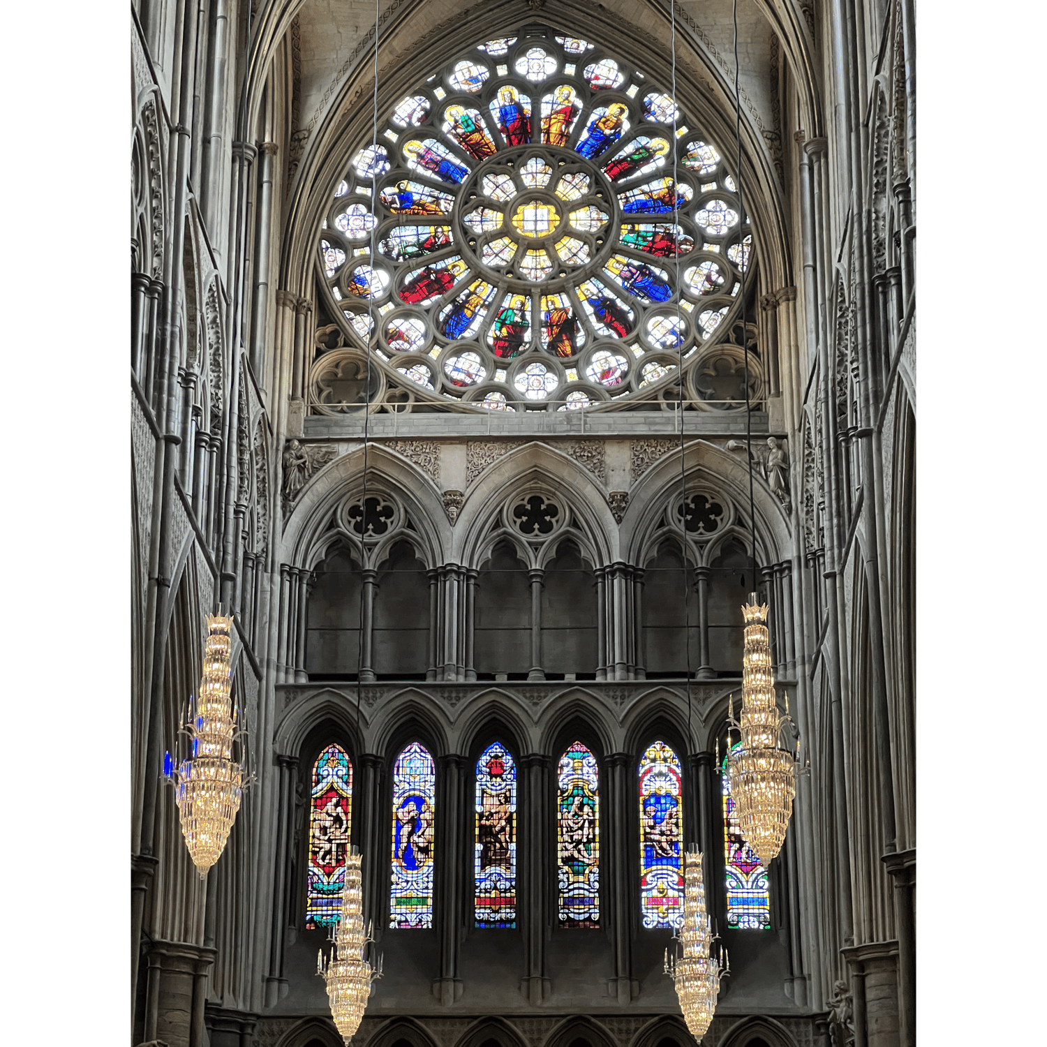 Photo of Stained glass inside Westminster Abbey