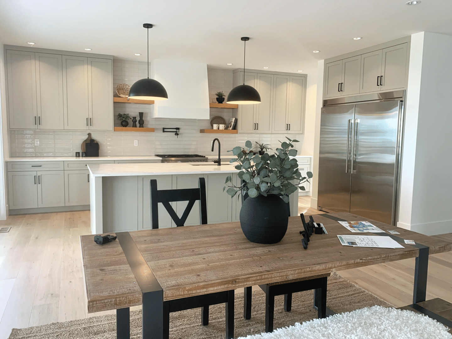Completed white kitchen installation