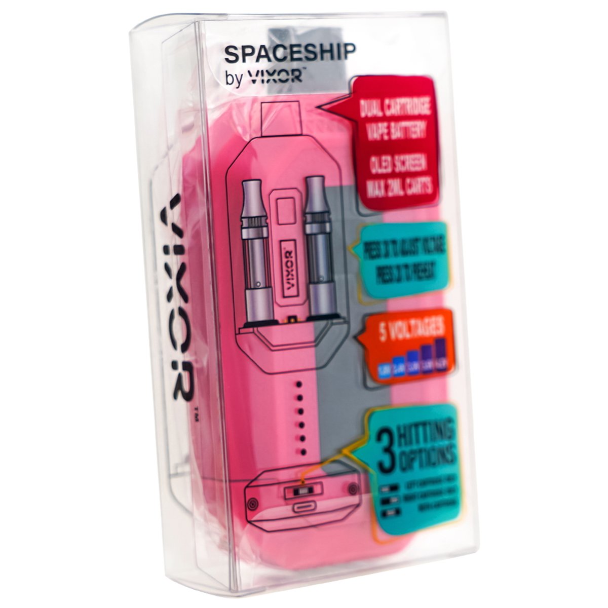 vixor vape battery SPACESHIP 650mAh Dual cartridge battery by VIXOR - 10ct