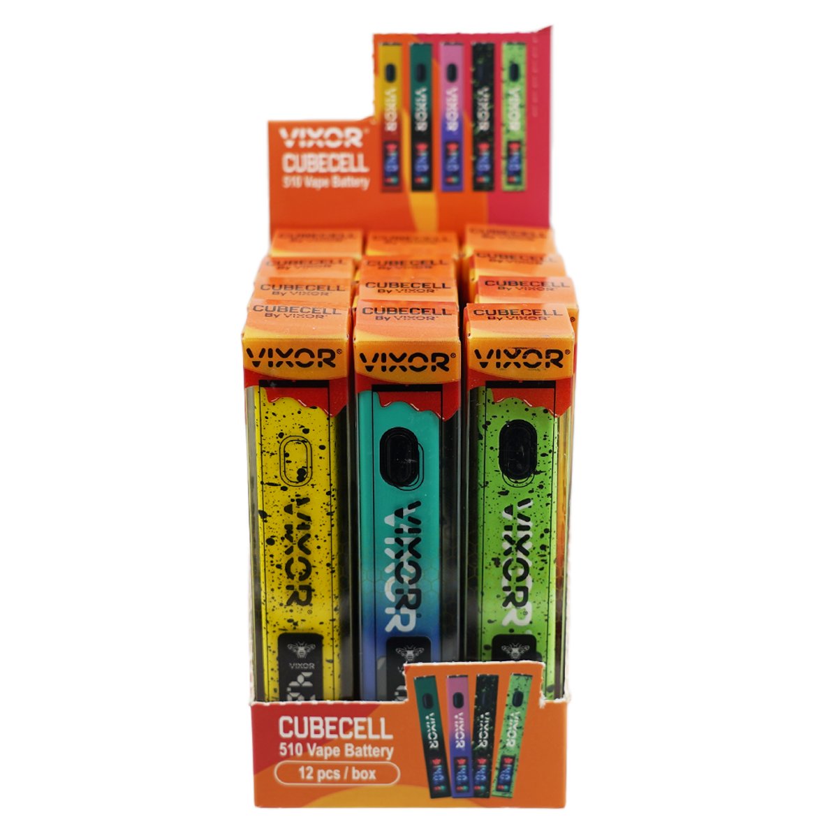 Vixor Cubecell 510 Vape Battery - 12ct