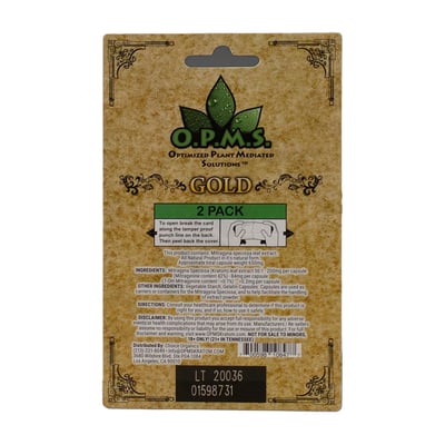 OPMS Gold Kratom Extract Capsules - 2ct - Sol Trading USA