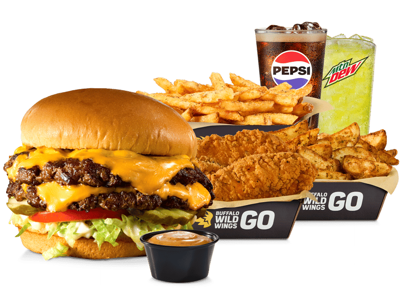 Buffalo Wild Wings: Pick 6 Meal for Two (2 Entrees, 2 Sides, 2 Drinks) from $20 (Dine-in or Pickup Orders)