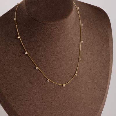 Choker entremeio zircônias 2mm com alongadora