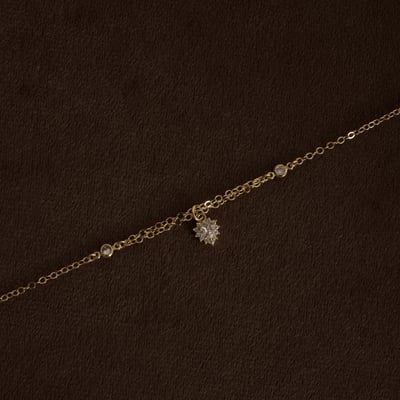 Pulseira entremeio zircônias pingente coração cravejado 8mm com alongadora