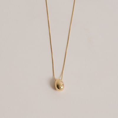 Colar pingente gota pesada 13mm 45cm com alongadora