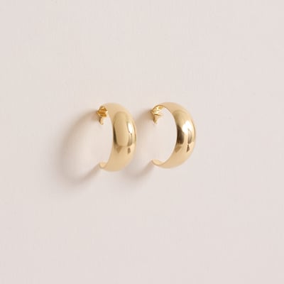 Argola larga fio achatado 14mm tarraxa